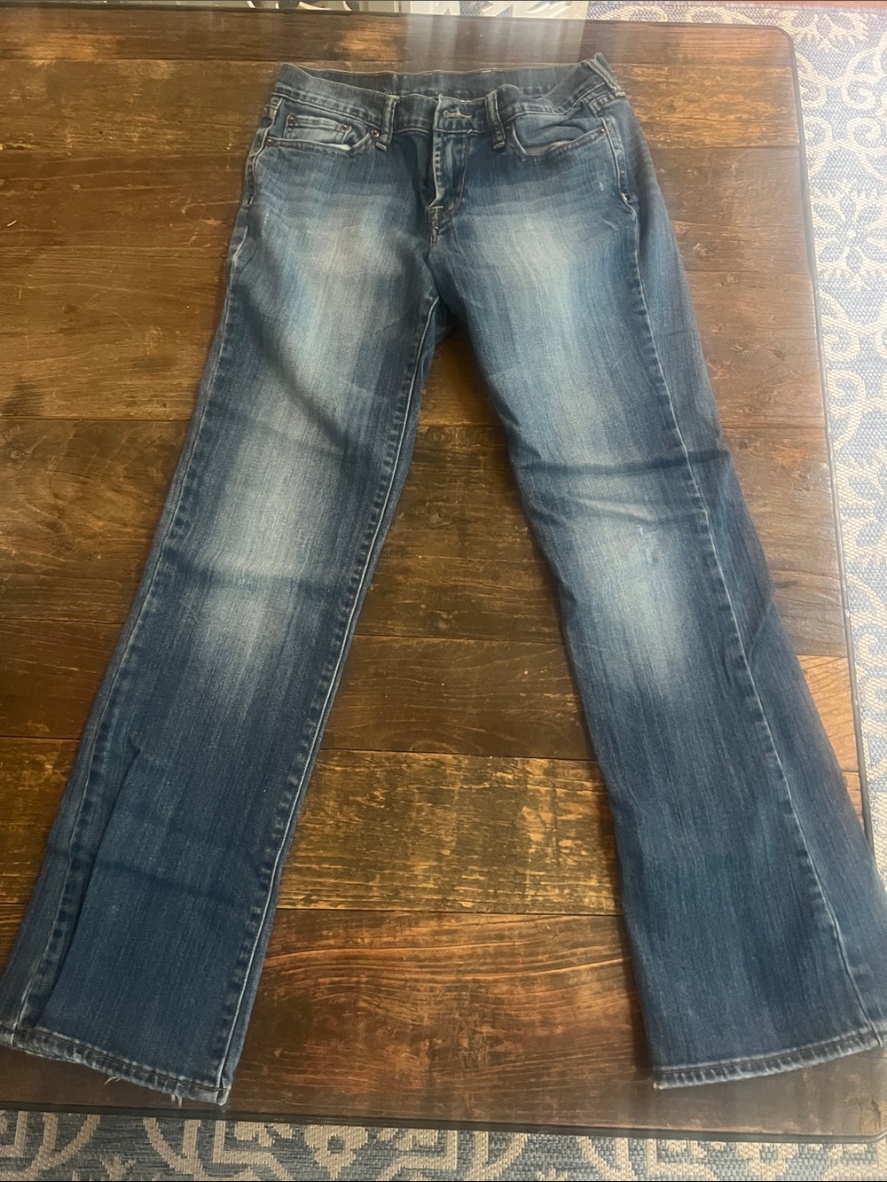 Lucky Brand Women's Faded Blue Flare Jeans